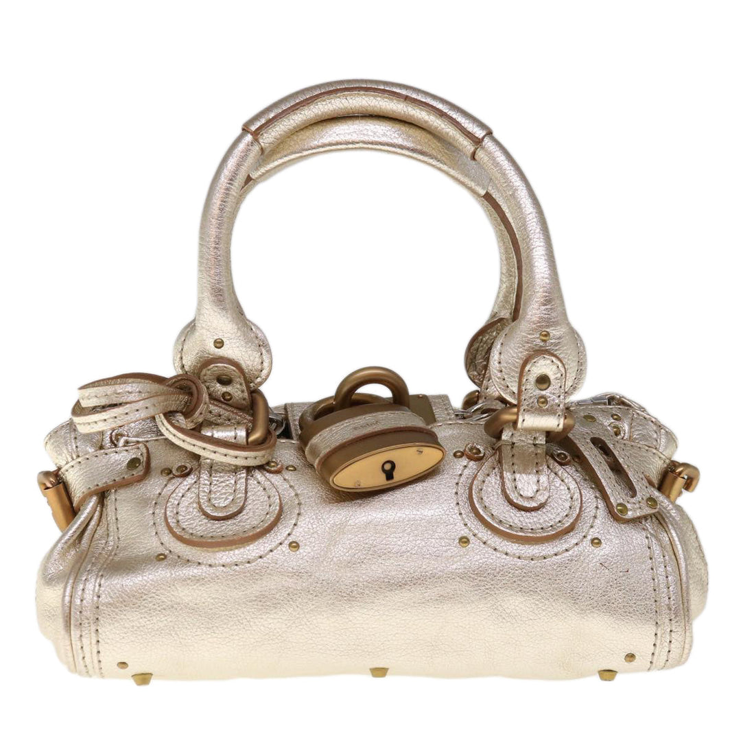Chloe Paddington Hand Bag Leather Gold Tone 01 06 53 yk10507