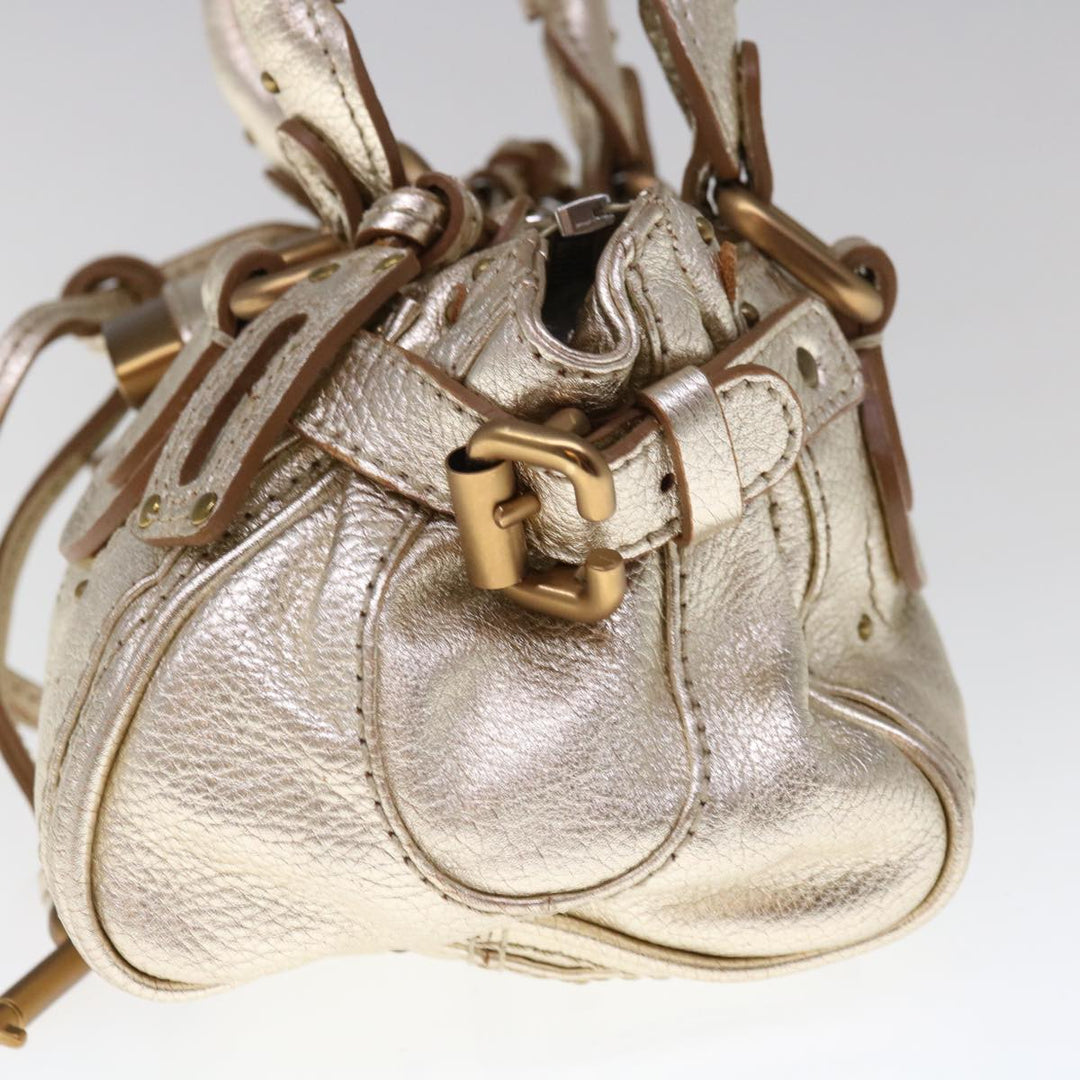 Chloe Paddington Hand Bag Leather Gold Tone 01 06 53 yk10507
