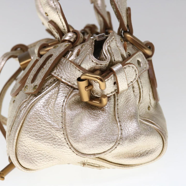 Chloe Paddington Hand Bag Leather Gold Tone 01 06 53 yk10507