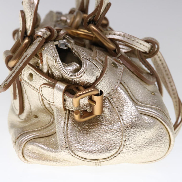 Chloe Paddington Hand Bag Leather Gold Tone 01 06 53 yk10507