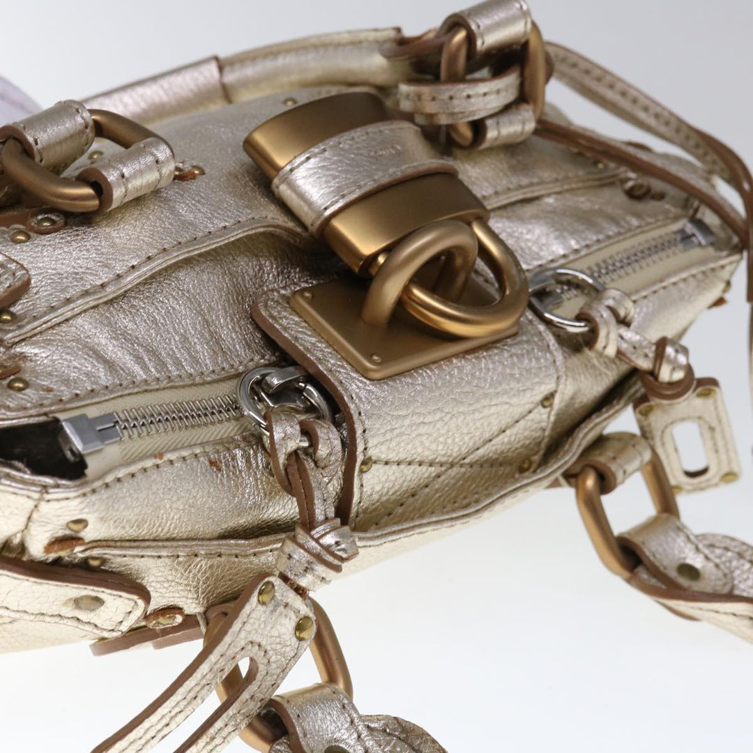 Chloe Paddington Hand Bag Leather Gold Tone 01 06 53 yk10507