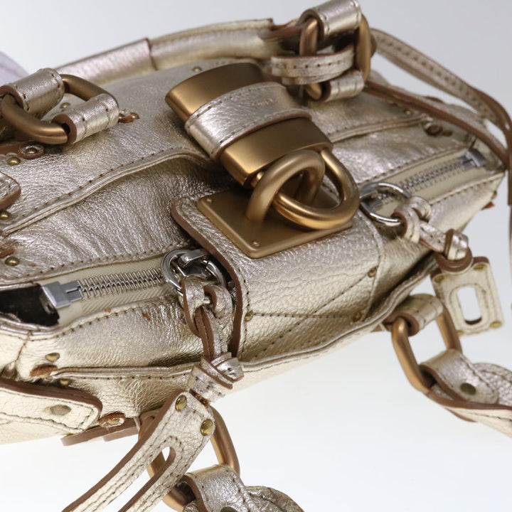 Chloe Paddington Hand Bag Leather Gold Tone 01 06 53 yk10507