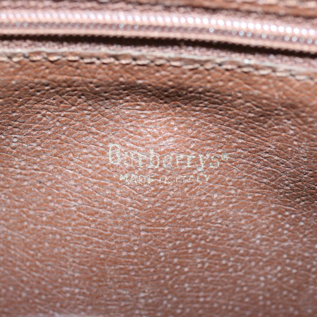BurberrySs Nova Check Clutch Bag PVC Leather Beige Auth yk10533