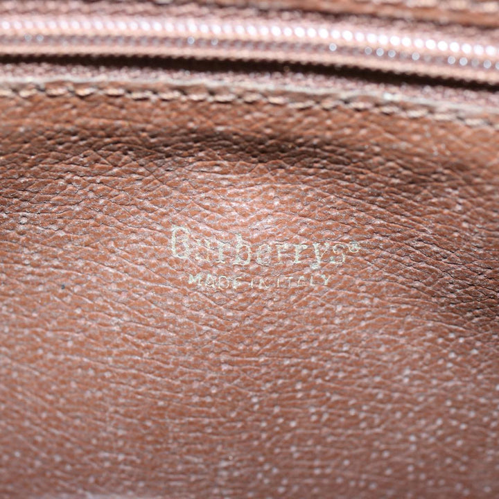 BurberrySs Nova Check Clutch Bag PVC Leather Beige Auth yk10533