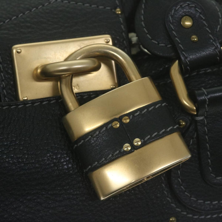 Chloe Paddington Shoulder Bag Leather Black yk10546