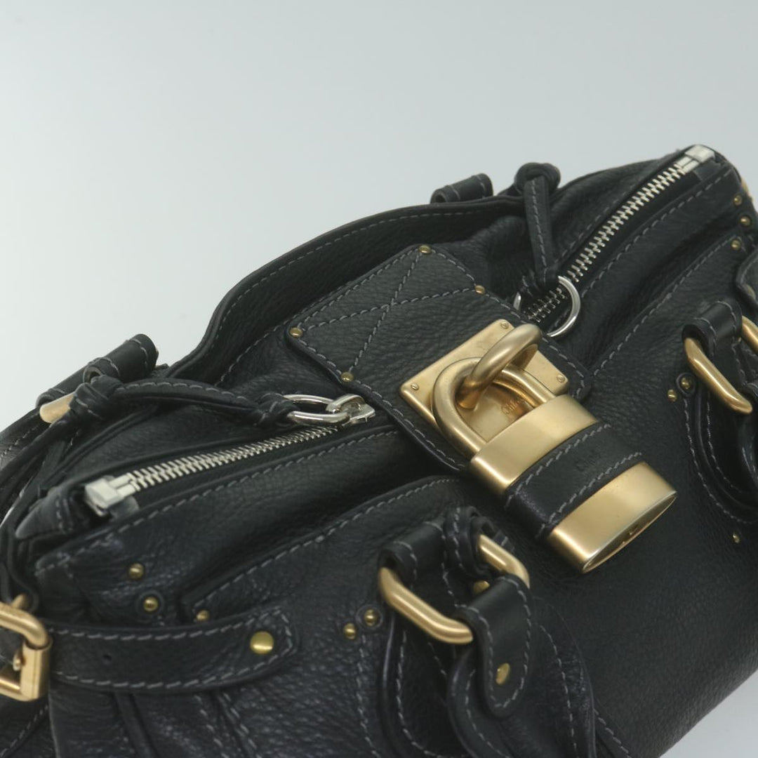 Chloe Paddington Shoulder Bag Leather Black yk10546