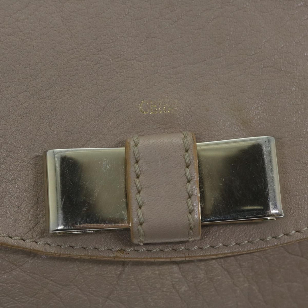 Chloe Lily Shoulder Bag Leather 2way Beige yk10579