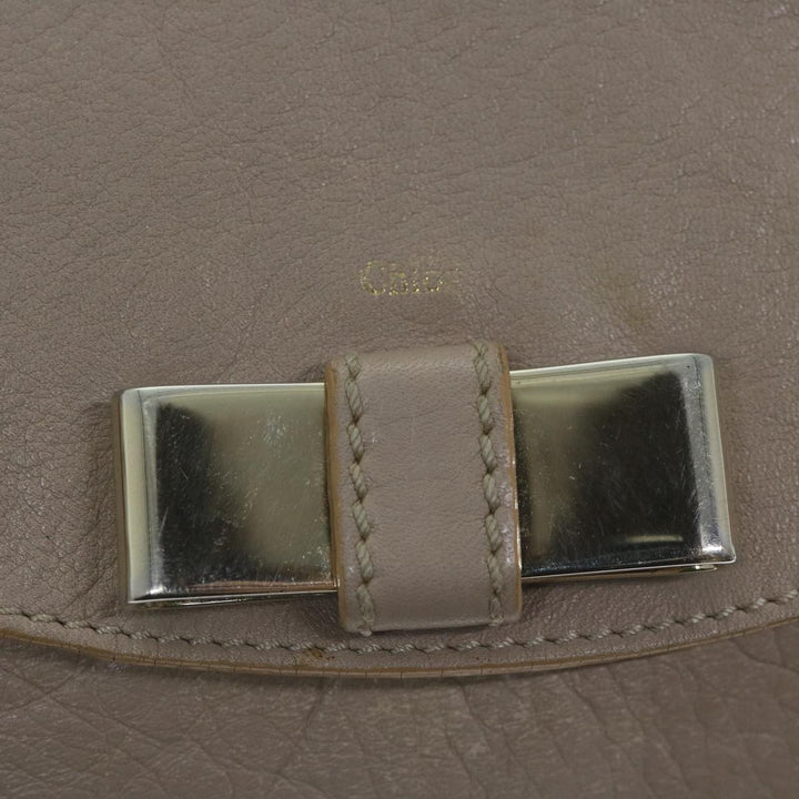 Chloe Lily Shoulder Bag Leather 2way Beige yk10579
