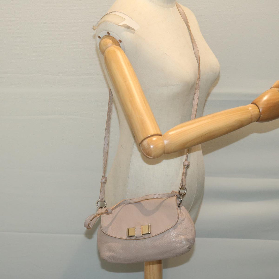 Chloe Lily Shoulder Bag Leather 2way Beige yk10579