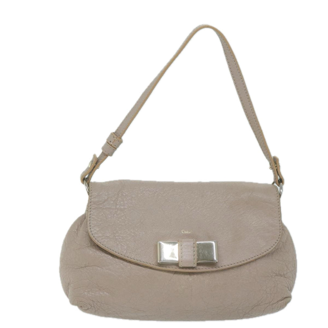 Chloe Lily Shoulder Bag Leather 2way Beige yk10579