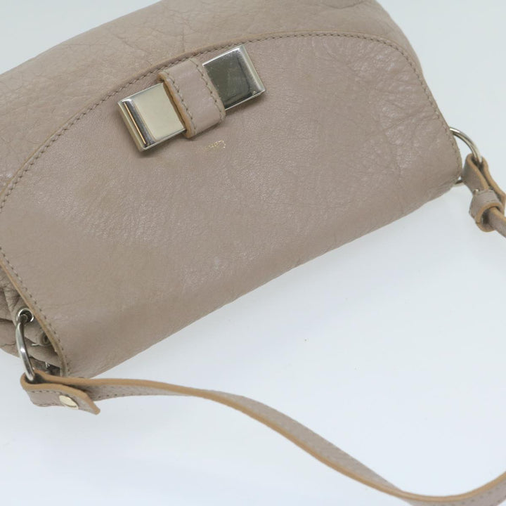 Chloe Lily Shoulder Bag Leather 2way Beige yk10579