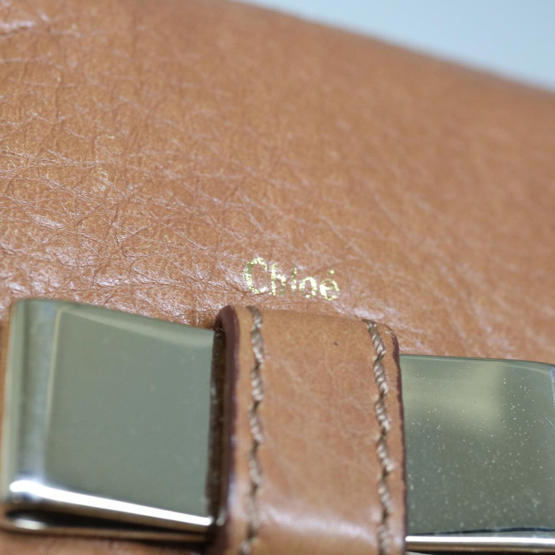 Chloe Lily Hand Bag Leather 2way Brown yk10587