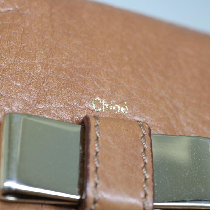 Chloe Lily Hand Bag Leather 2way Brown yk10587