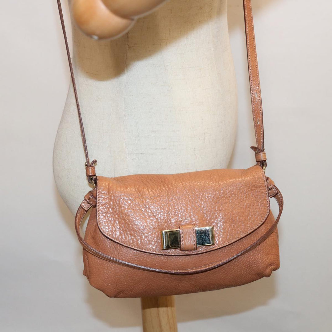 Chloe Lily Hand Bag Leather 2way Brown yk10587
