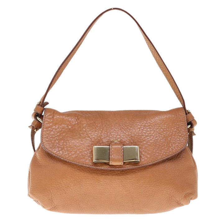 Chloe Lily Hand Bag Leather 2way Brown yk10587