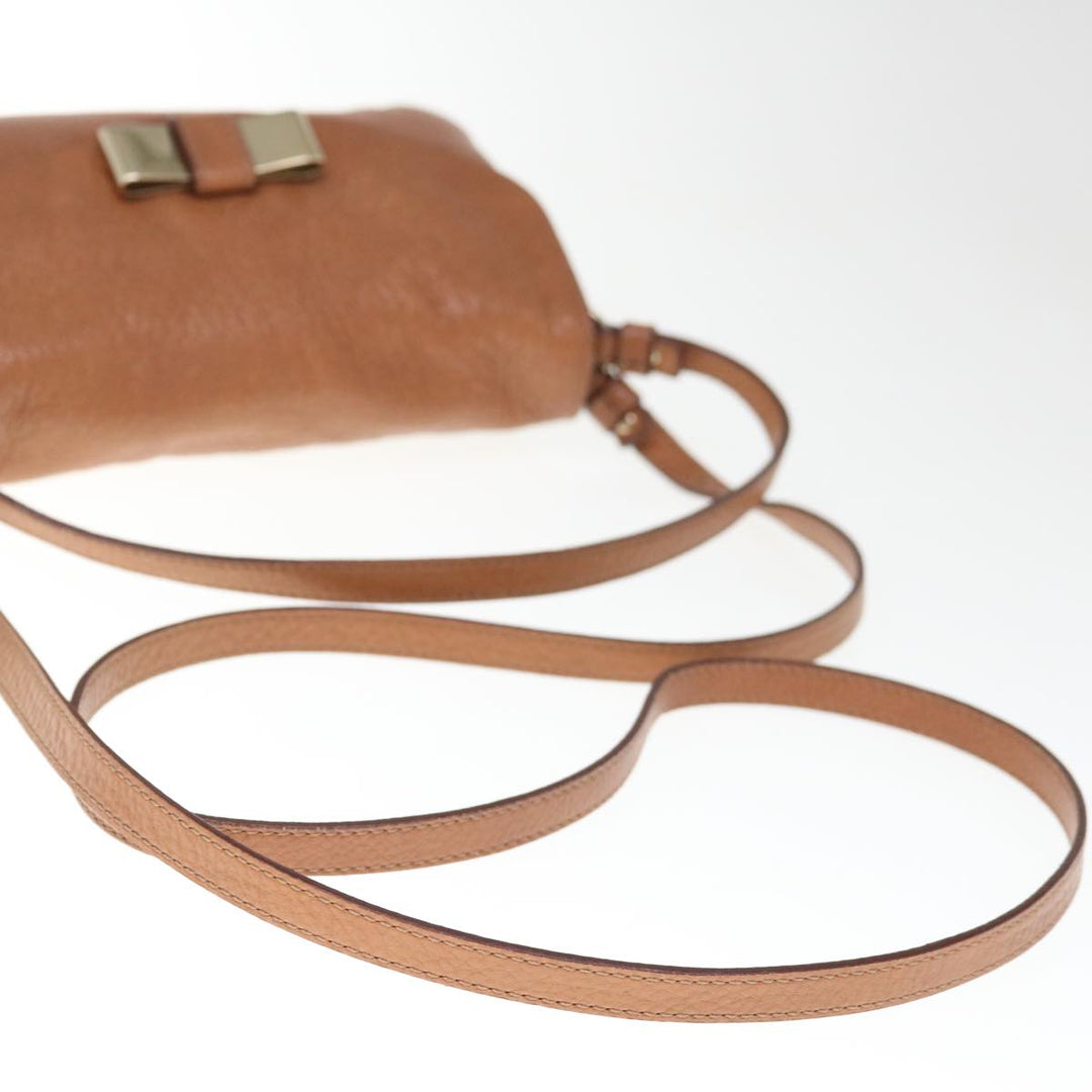 Chloe Lily Hand Bag Leather 2way Brown yk10587