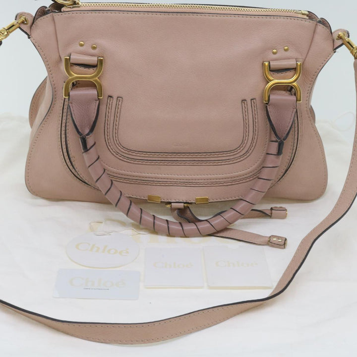 Chloe Mercy Hand Bag Leather 2way Pink yk10730