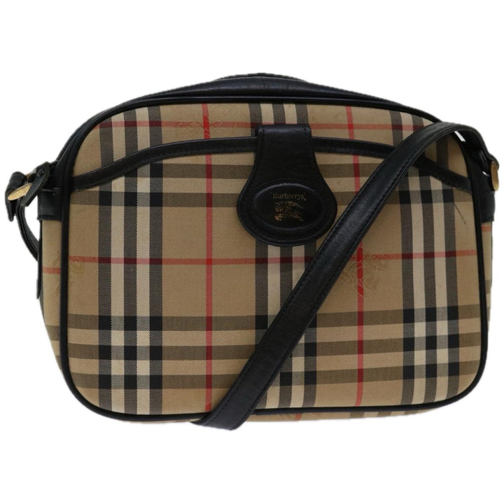 BURBERRYSs Nova Check Shoulder Bag Canvas Beige Auth yk10744