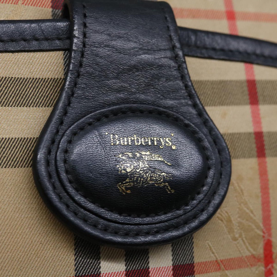BURBERRYSs Nova Check Shoulder Bag Canvas Beige Auth yk10744
