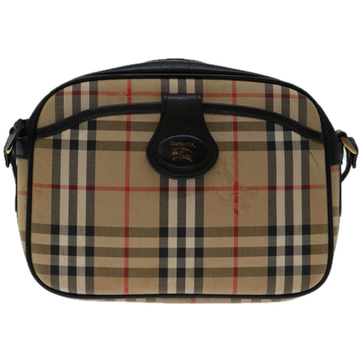 BURBERRYSs Nova Check Shoulder Bag Canvas Beige Auth yk10744