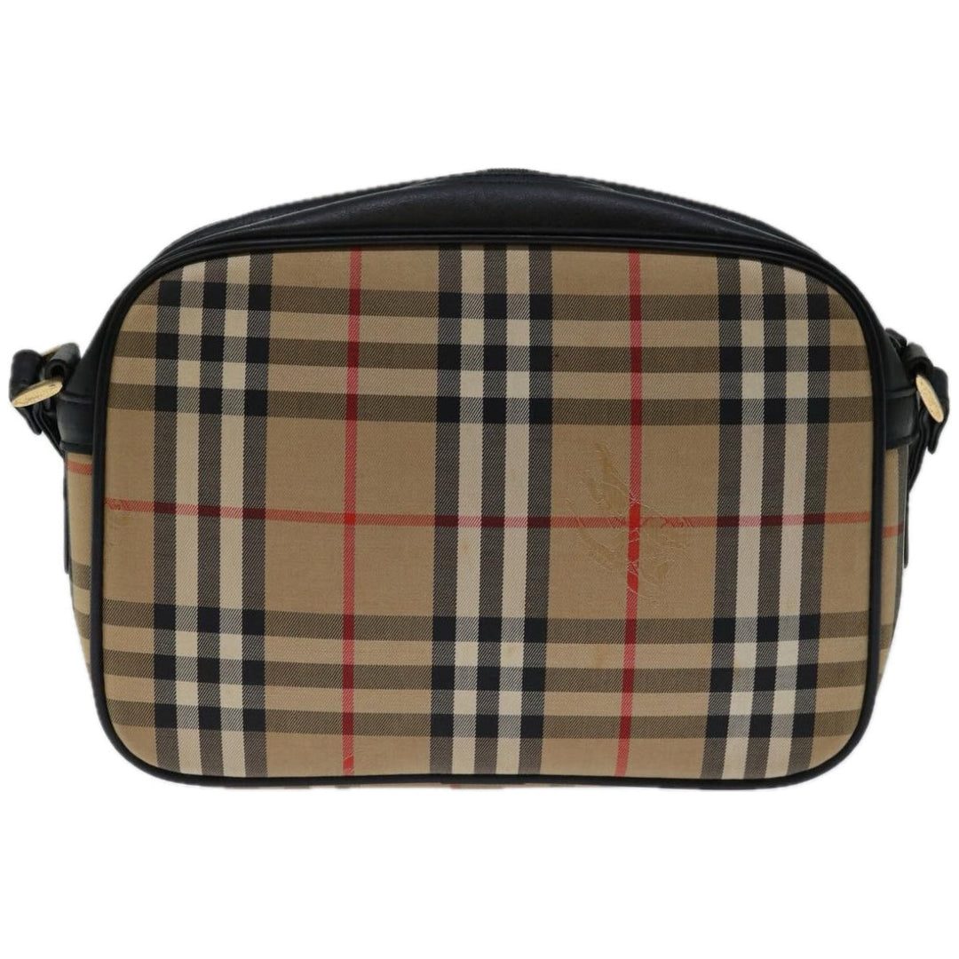 BURBERRYSs Nova Check Shoulder Bag Canvas Beige Auth yk10744