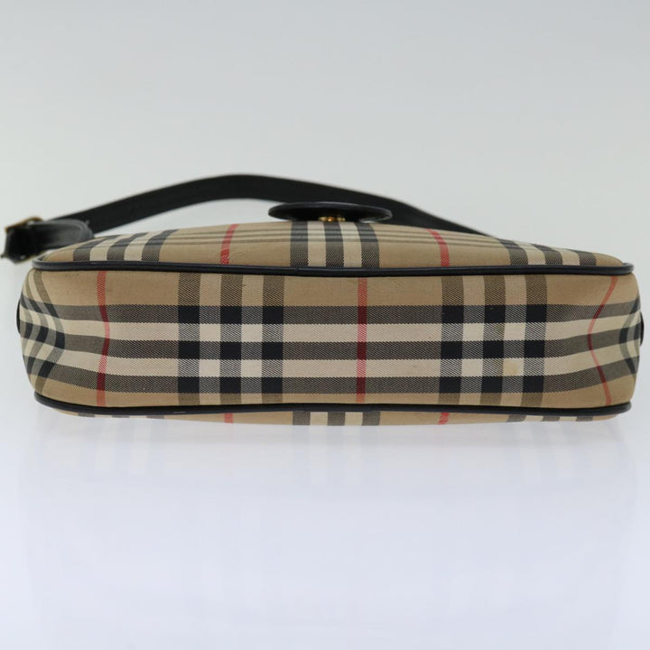 BURBERRYSs Nova Check Shoulder Bag Canvas Beige Auth yk10744
