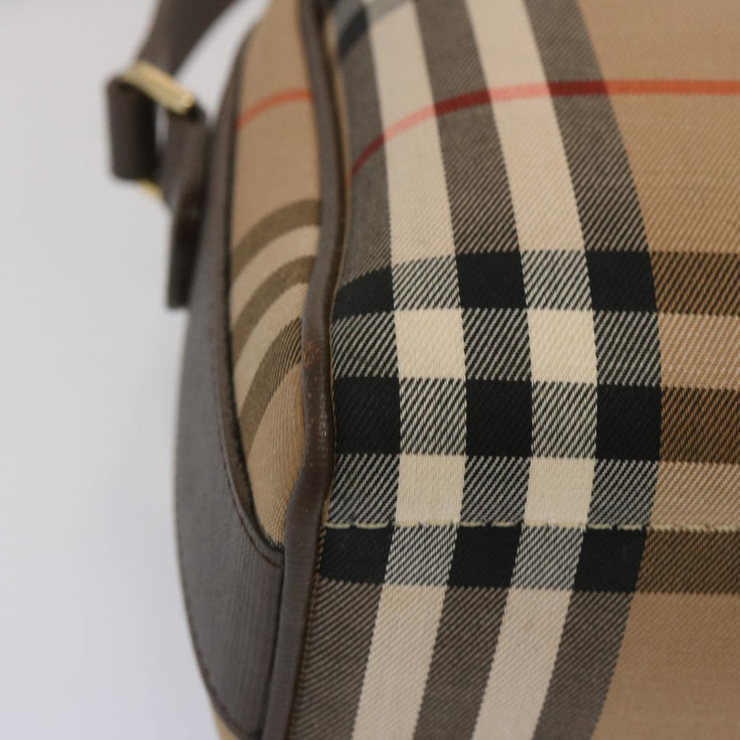 BurberrySs Nova Check Shoulder Bag Canvas Beige Auth yk10796