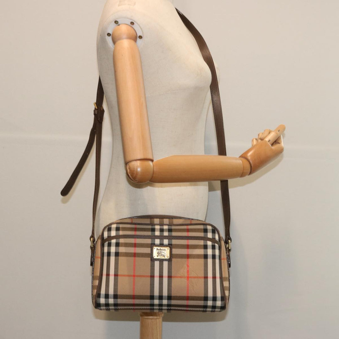 BurberrySs Nova Check Shoulder Bag Canvas Beige Auth yk10796