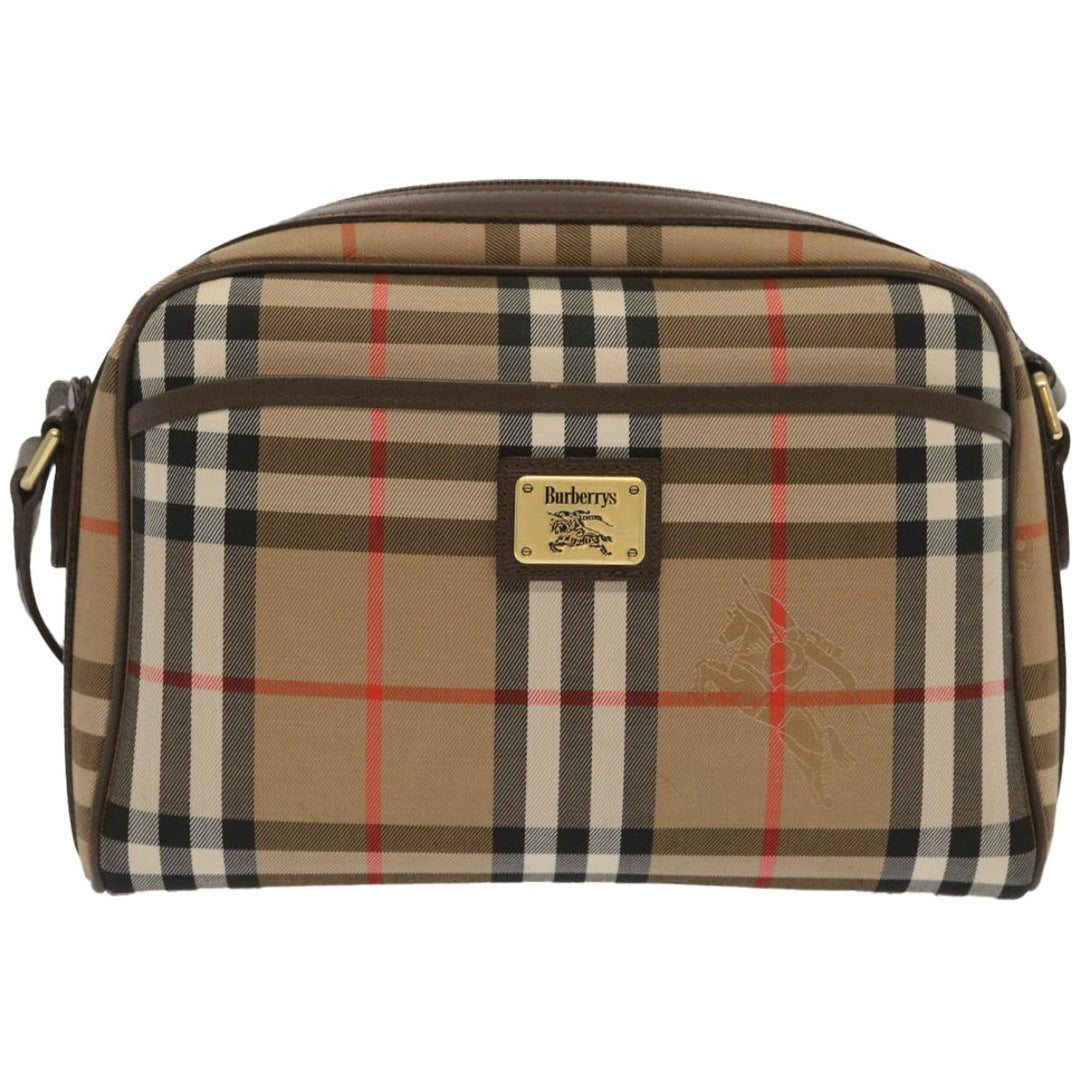BurberrySs Nova Check Shoulder Bag Canvas Beige Auth yk10796