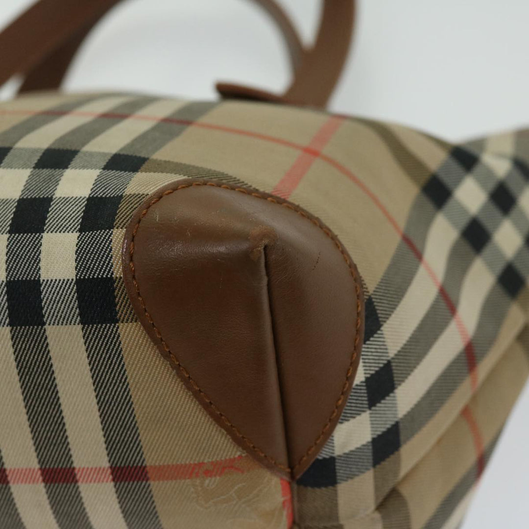 BURBERRYSs Nova Check Hand Bag Canvas Beige Auth yk10806