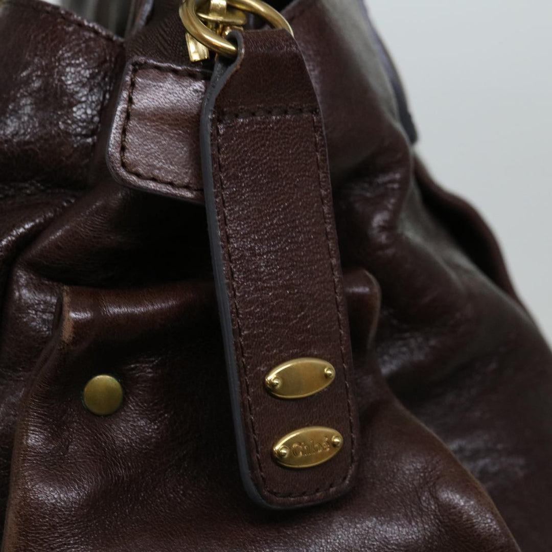 Chloe Hand Bag Leather Brown yk10845