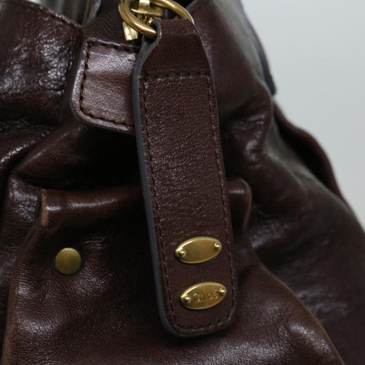 Chloe Hand Bag Leather Brown yk10845