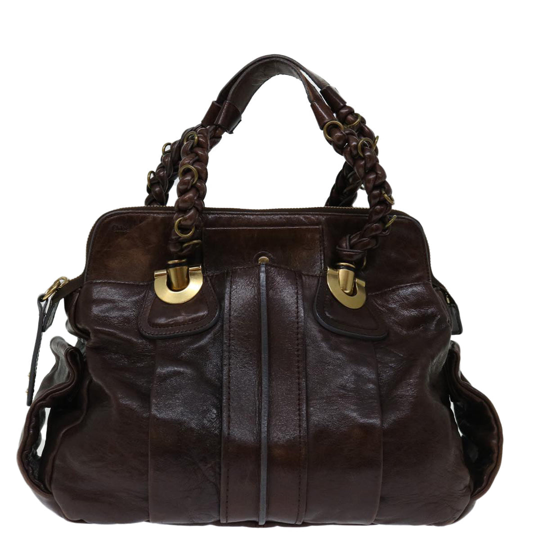 Chloe Hand Bag Leather Brown yk10845