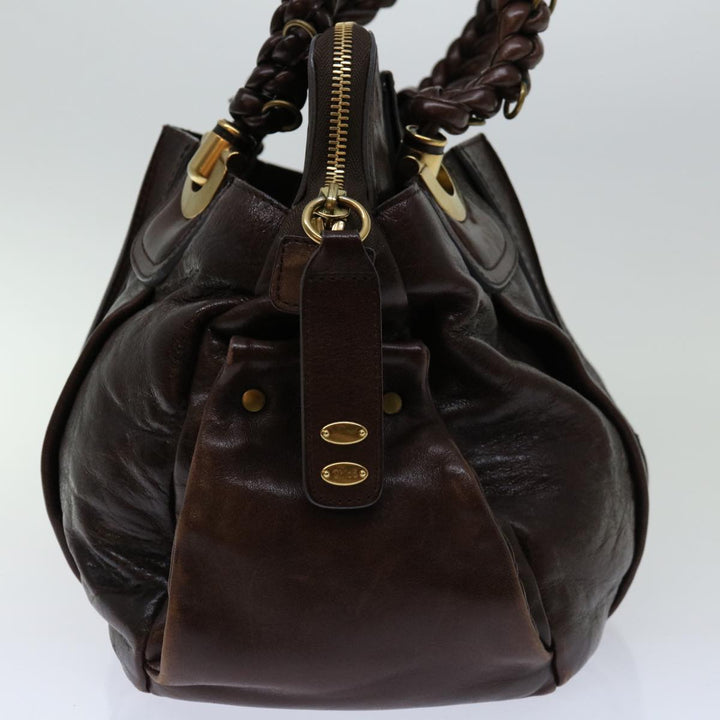Chloe Hand Bag Leather Brown yk10845