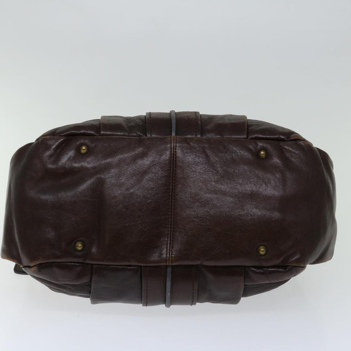 Chloe Hand Bag Leather Brown yk10845