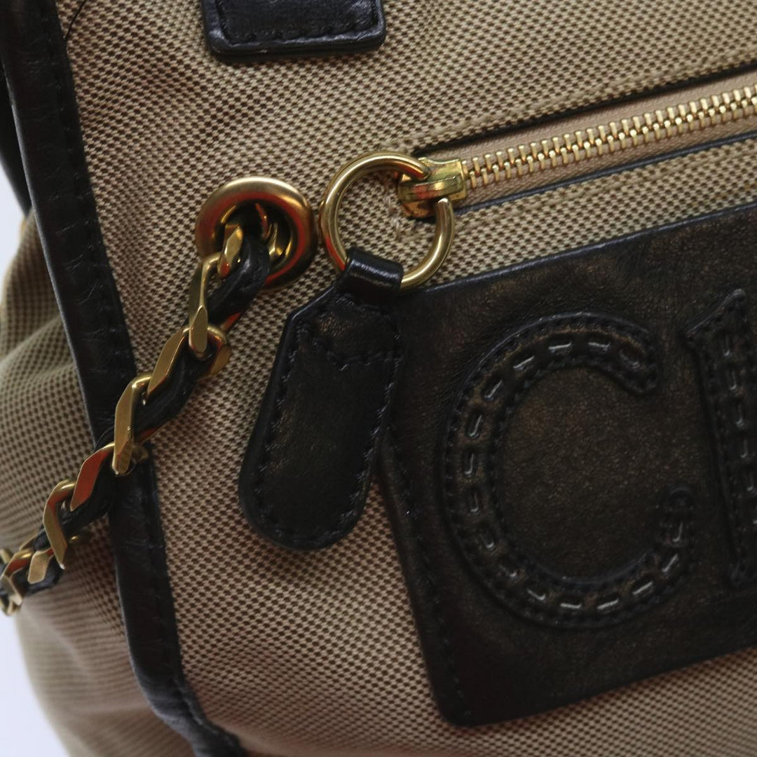 Chloe Harley Hand Bag Canvas Leather Beige 01 10 51 6008 yk10852