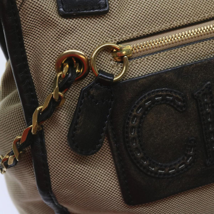 Chloe Harley Hand Bag Canvas Leather Beige 01 10 51 6008 yk10852