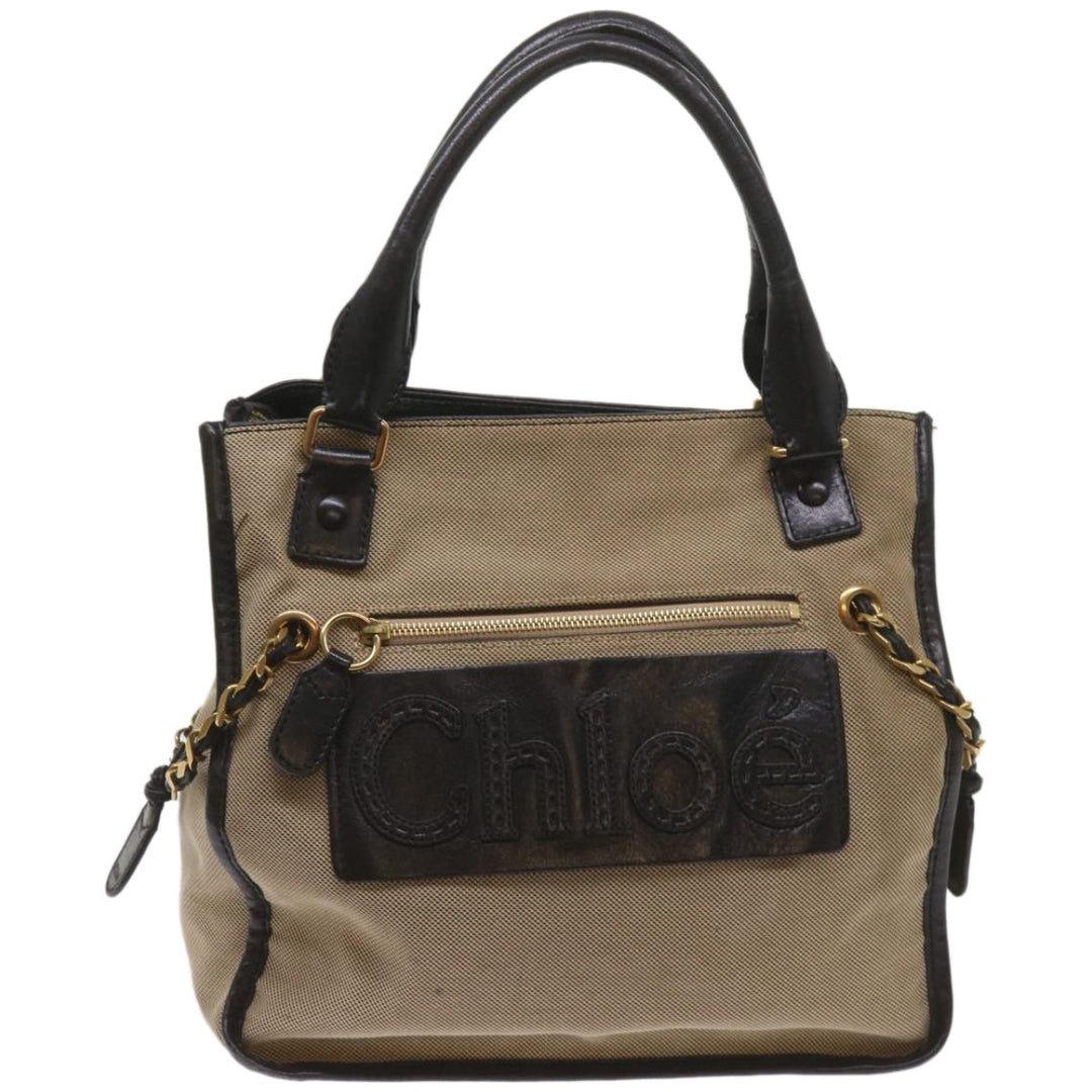 Chloe Harley Hand Bag Canvas Leather Beige 01 10 51 6008 yk10852