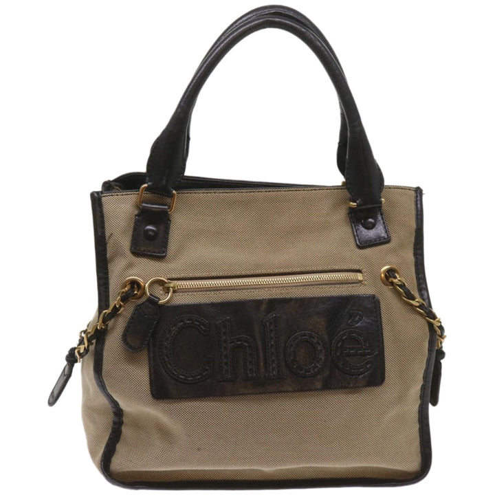 Chloe Harley Hand Bag Canvas Leather Beige 01 10 51 6008 yk10852