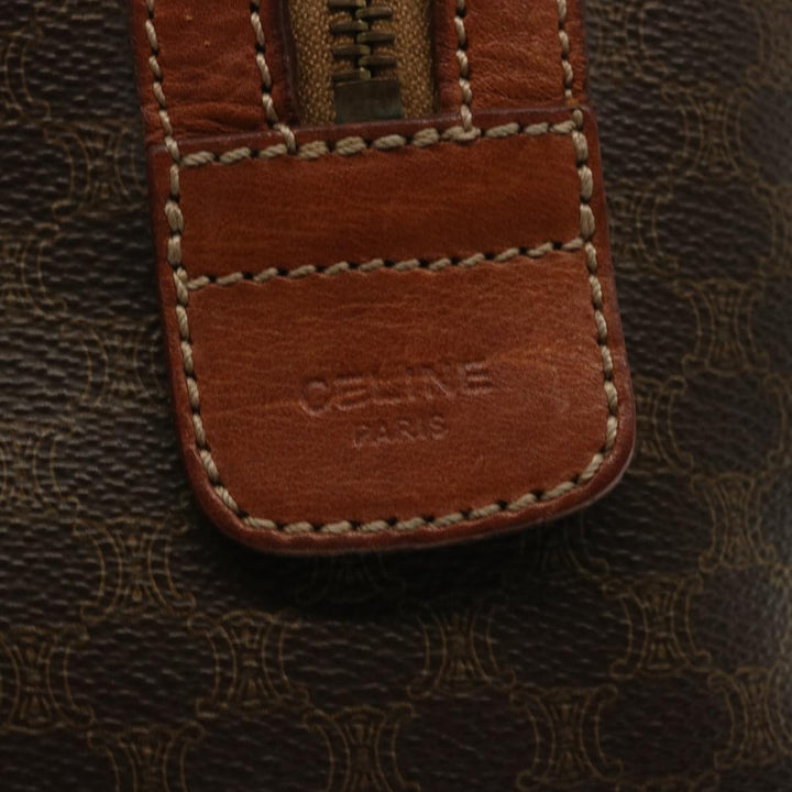 Celine Macadam Canvas Hand Bag PVC Brown Auth yk10911