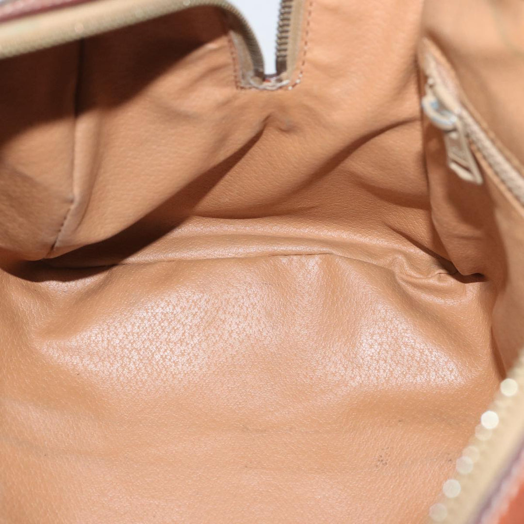 Celine Macadam Canvas Hand Bag PVC Brown Auth yk10911