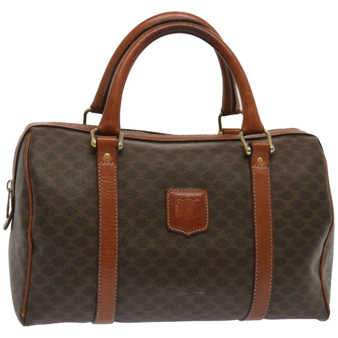Celine Macadam Canvas Hand Bag PVC Brown Auth yk10911