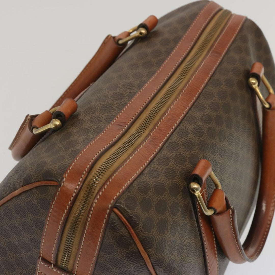 Celine Macadam Canvas Hand Bag PVC Brown Auth yk10911