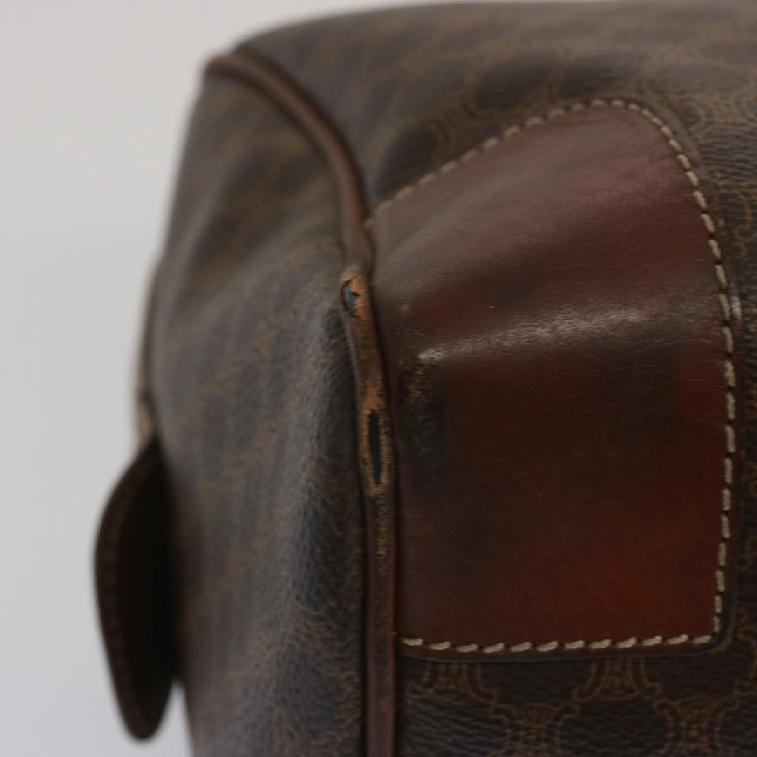 Celine Macadam Canvas Hand Bag PVC Brown Auth yk10913