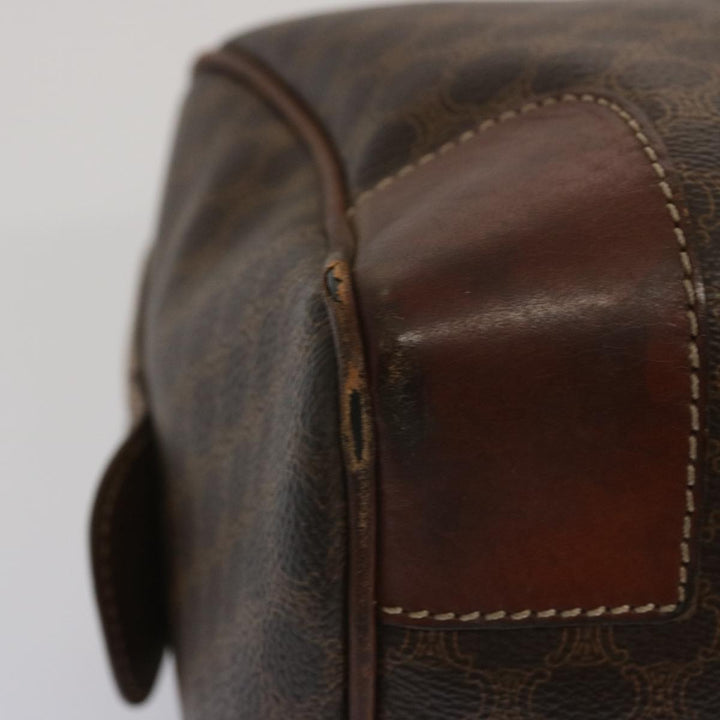 Celine Macadam Canvas Hand Bag PVC Brown Auth yk10913