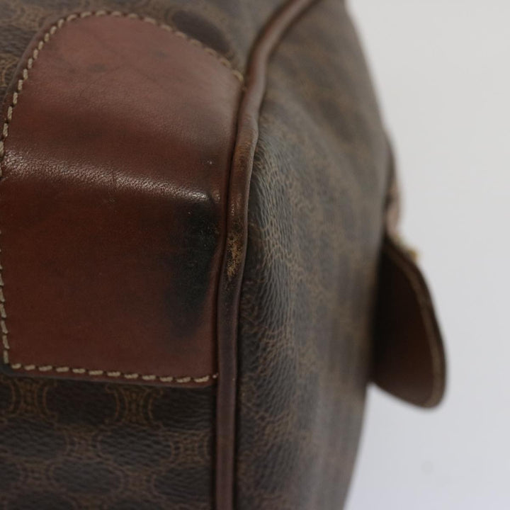 Celine Macadam Canvas Hand Bag PVC Brown Auth yk10913