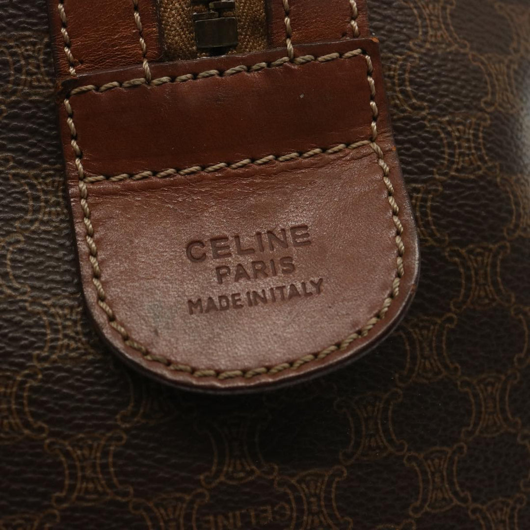 Celine Macadam Canvas Hand Bag PVC Brown Auth yk10913