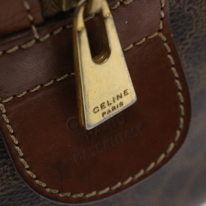 Celine Macadam Canvas Hand Bag PVC Brown Auth yk10913