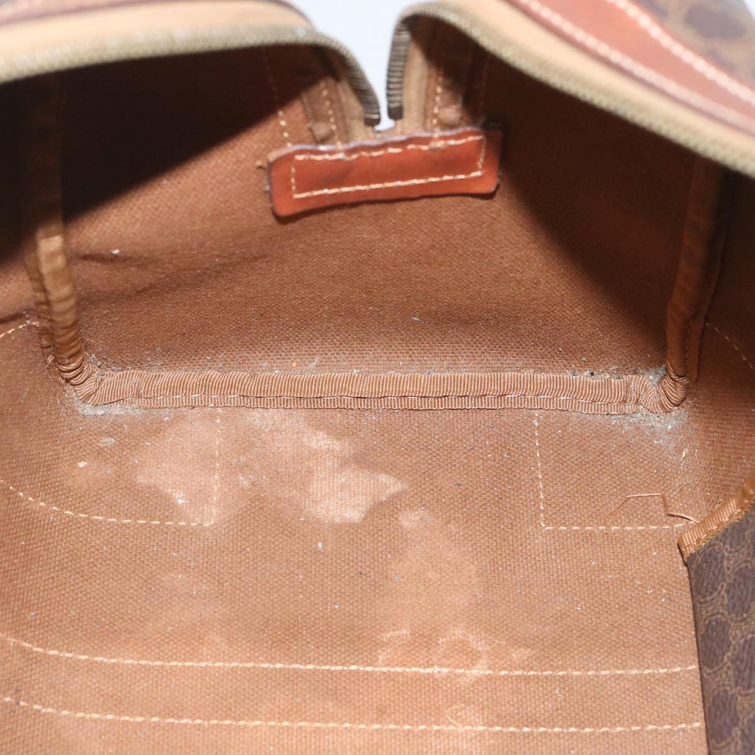 Celine Macadam Canvas Hand Bag PVC Brown Auth yk10913