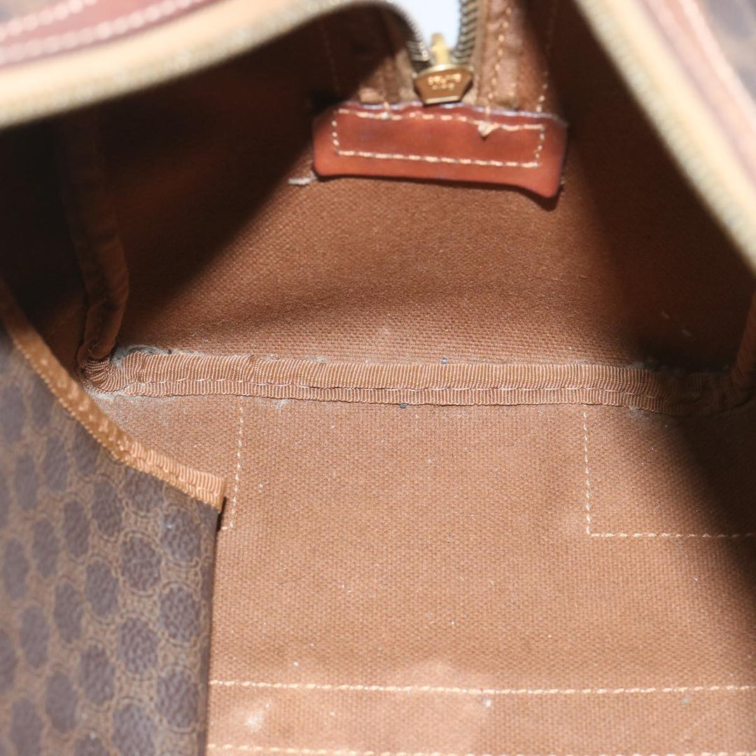 Celine Macadam Canvas Hand Bag PVC Brown Auth yk10913